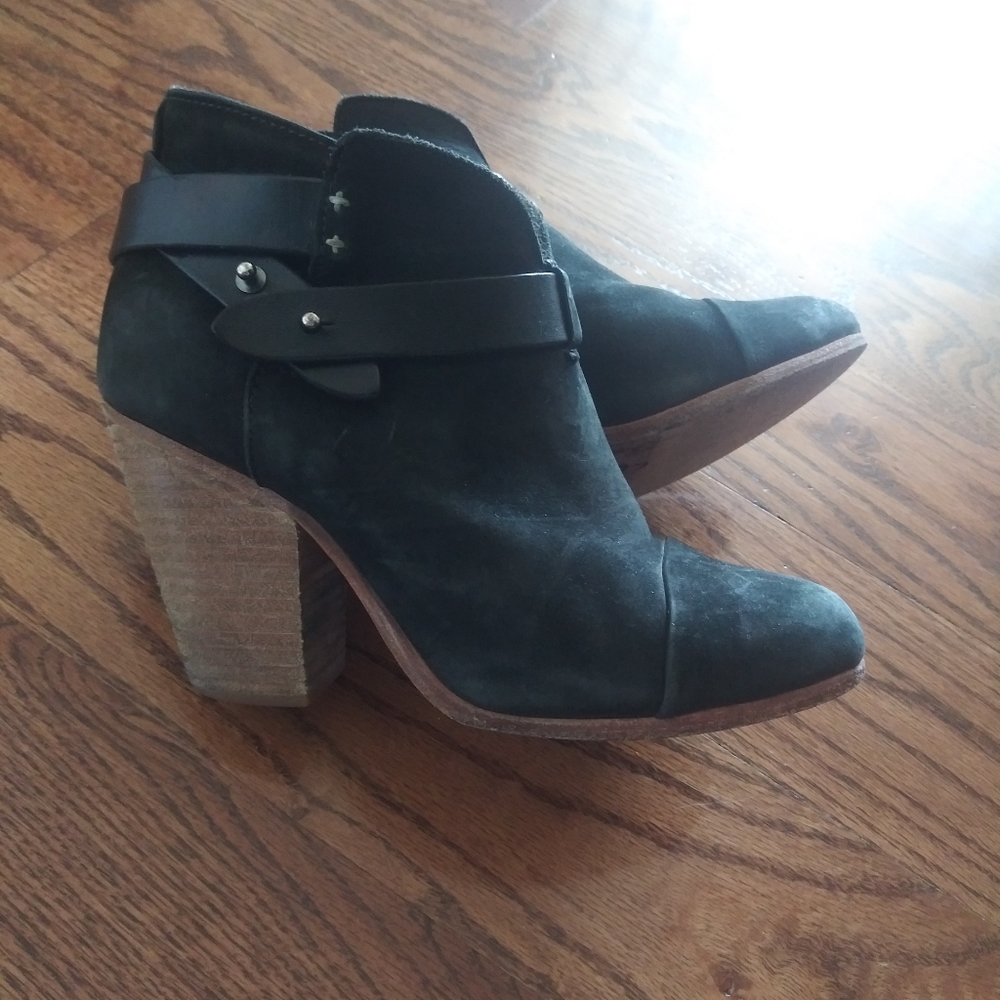 Rag and Bone Black Ankle Boots With Straps